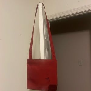 LONGCHAMP PARIS RED CROSSBODY VINTAGE BAG FRANCE